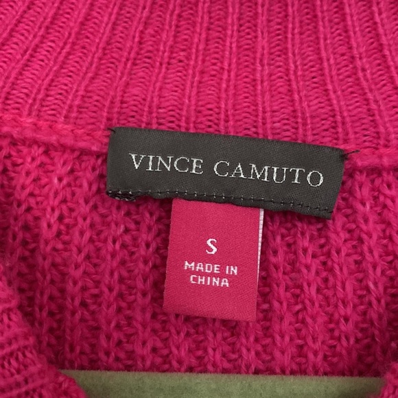 NWT Vince Camuto Women's Bobble Stitch Puff Sleeve Pink Crewneck Sweater - Picture 5 of 5